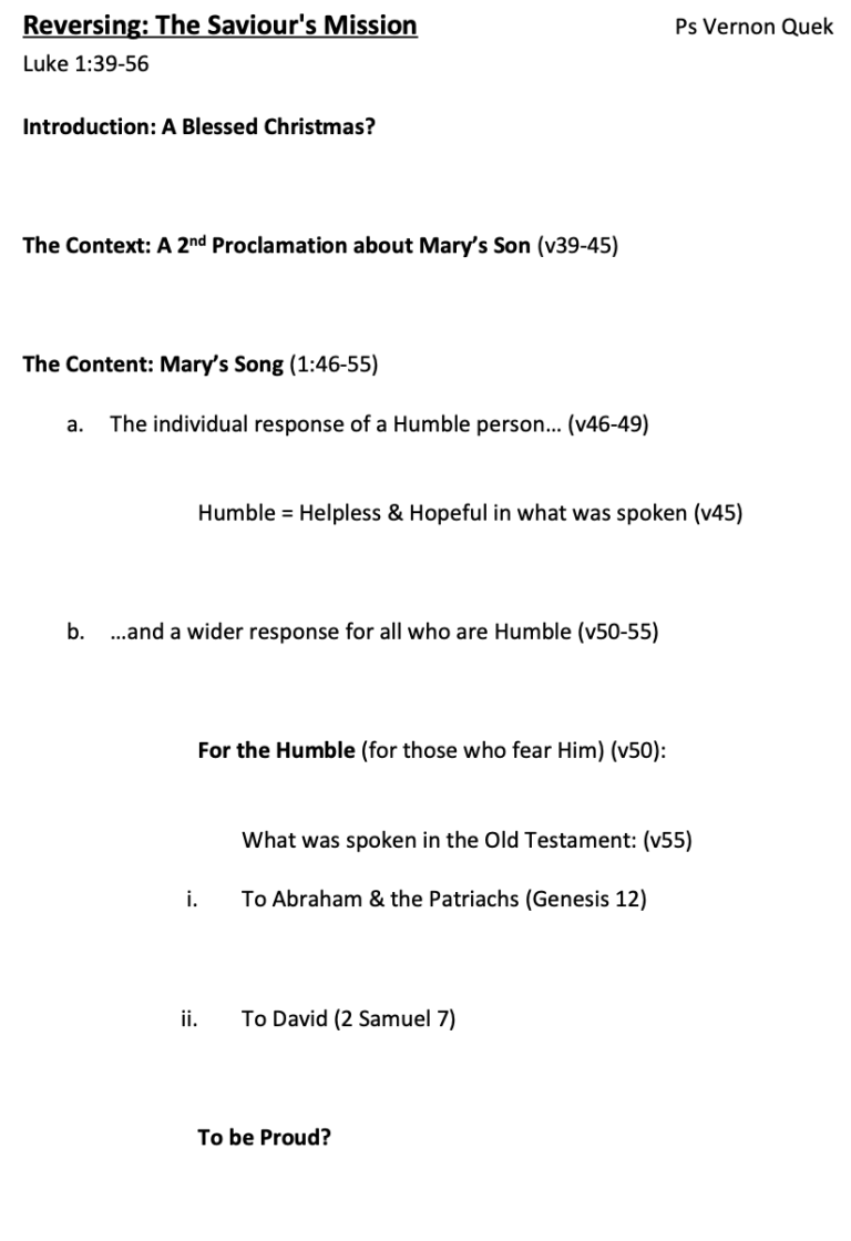 Sermon Notes 15 Dec 2024 | Zion Bishan Bible-Presbyterian Church