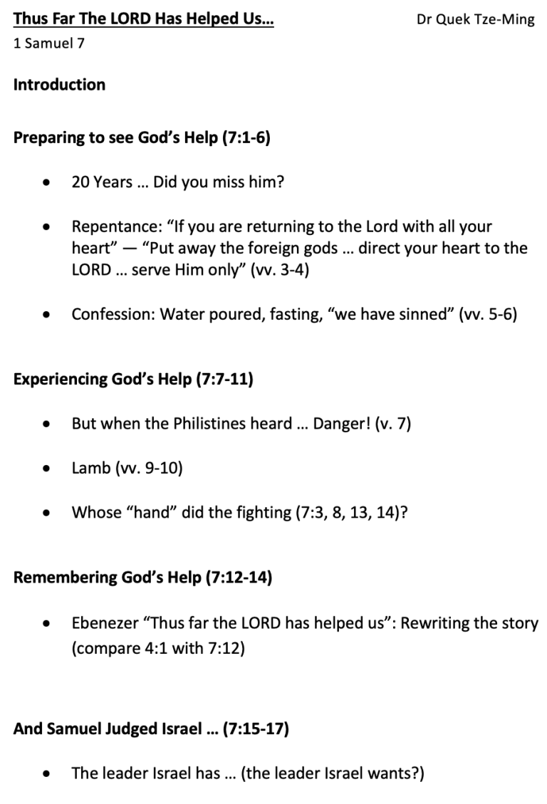 Mar Ridge Classes Notes Sermon Notes 22 Mar 26 (AM) A | Zion Bishan Bible-Presbyterian Church